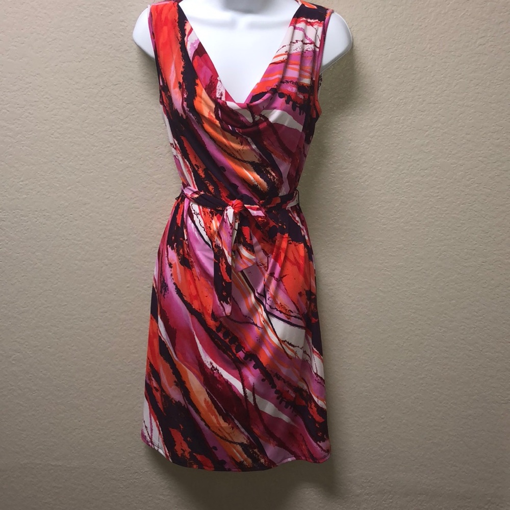 NY Collection Sleeveless Cowl Neck Midi Dress